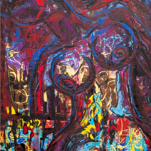 Beautiful Lies, medium size, monster face woman and nude body, textured painting - Picture 3 of 6